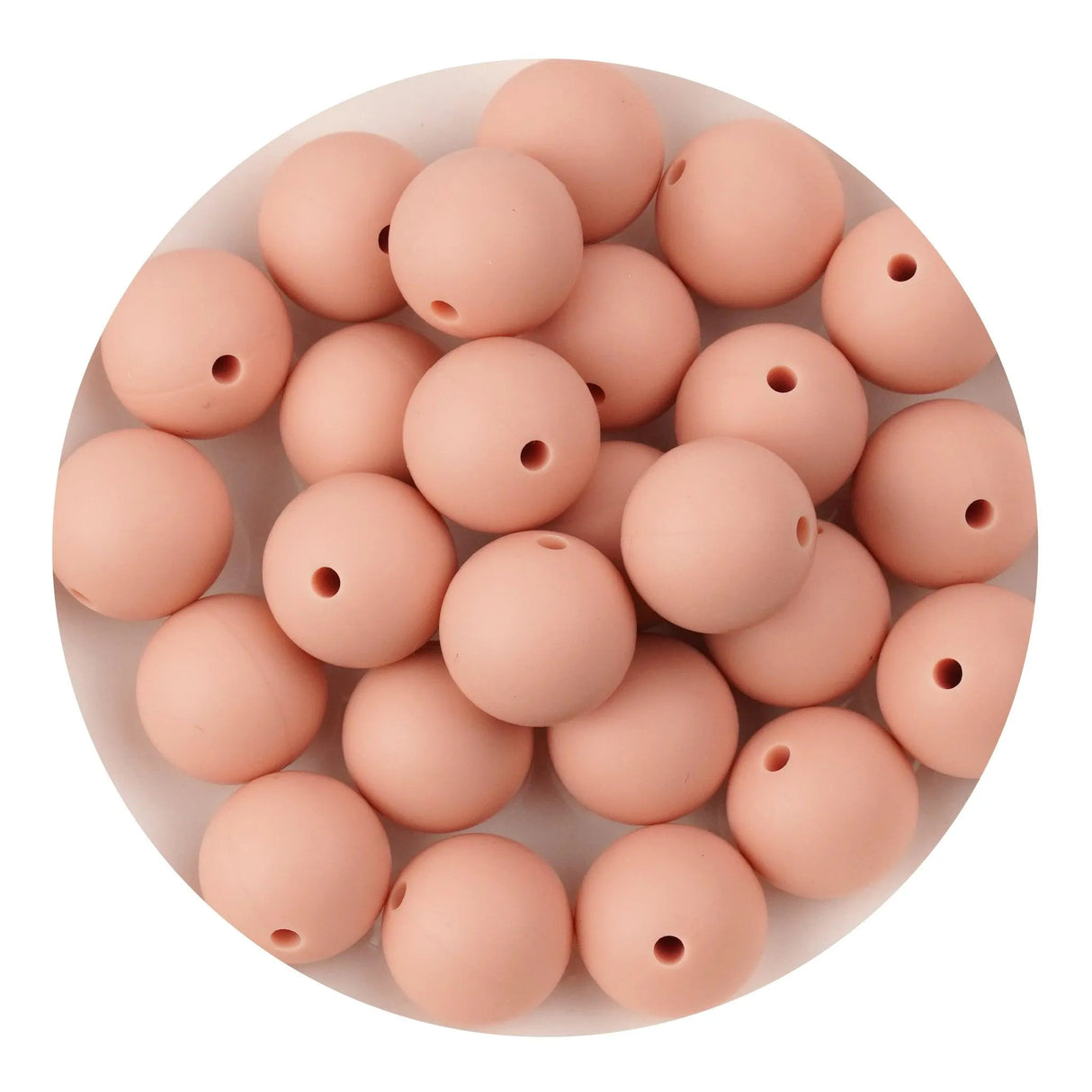 Silicone Bead Round - Peachy (5 Beads - 15mm)