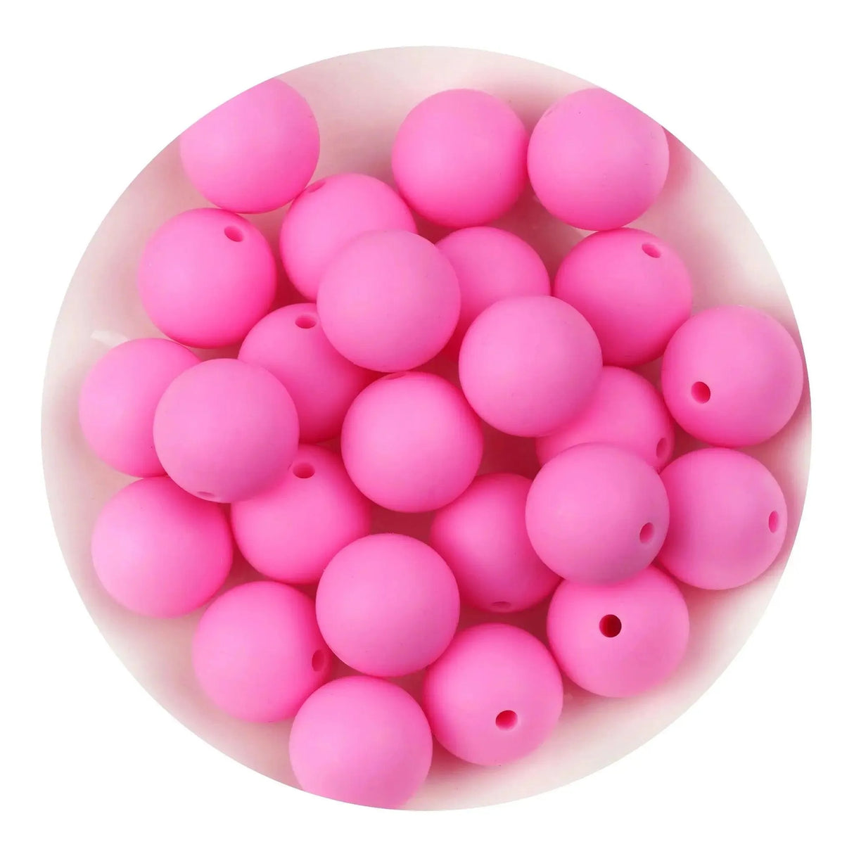 Silicone Bead Round - Pink (5 Beads - 15mm)