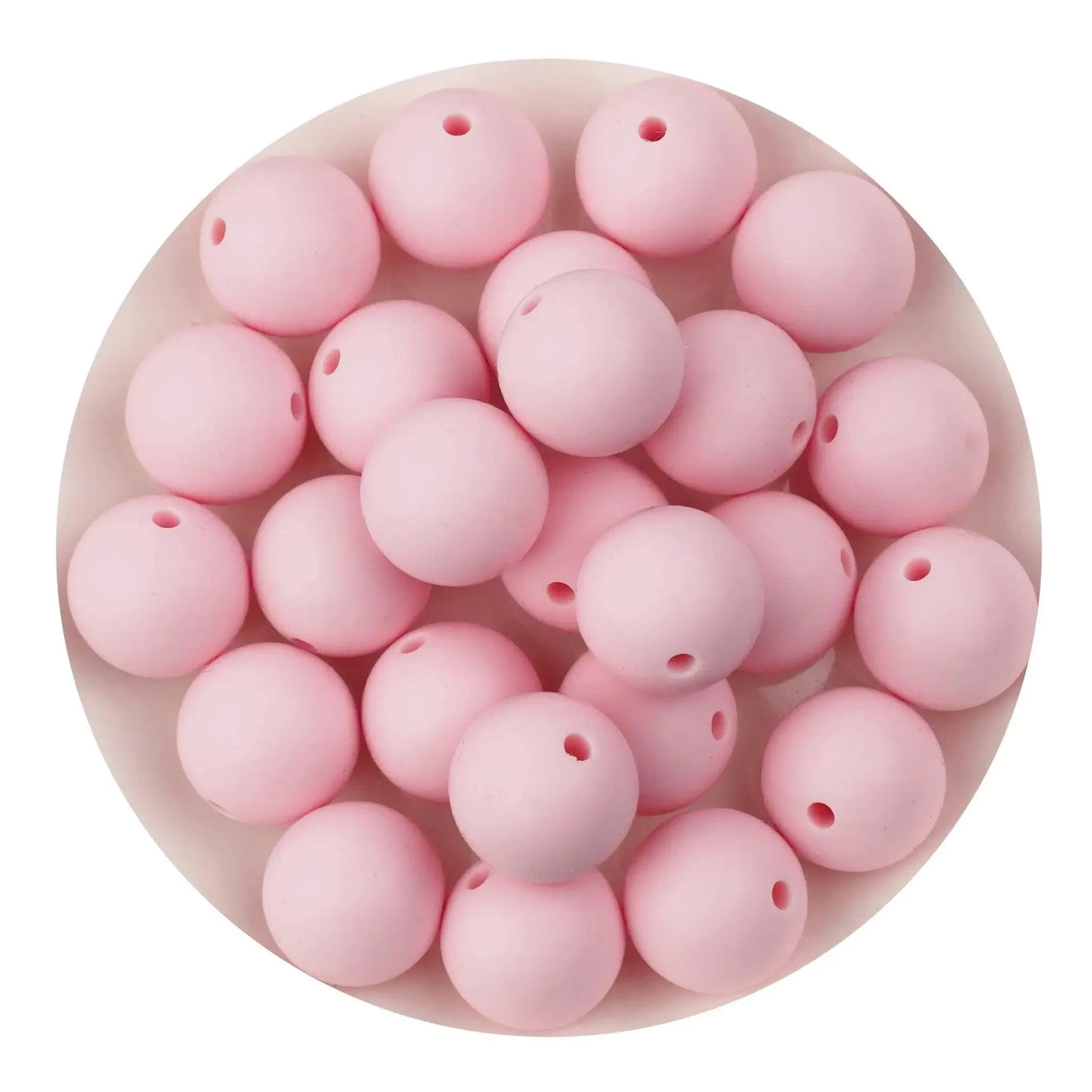 Silicone Bead Round - Quartz Pink (5 Beads - 15mm)