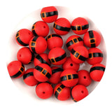 Silicone Bead Round - Santa Belt (5 Beads - 15mm)