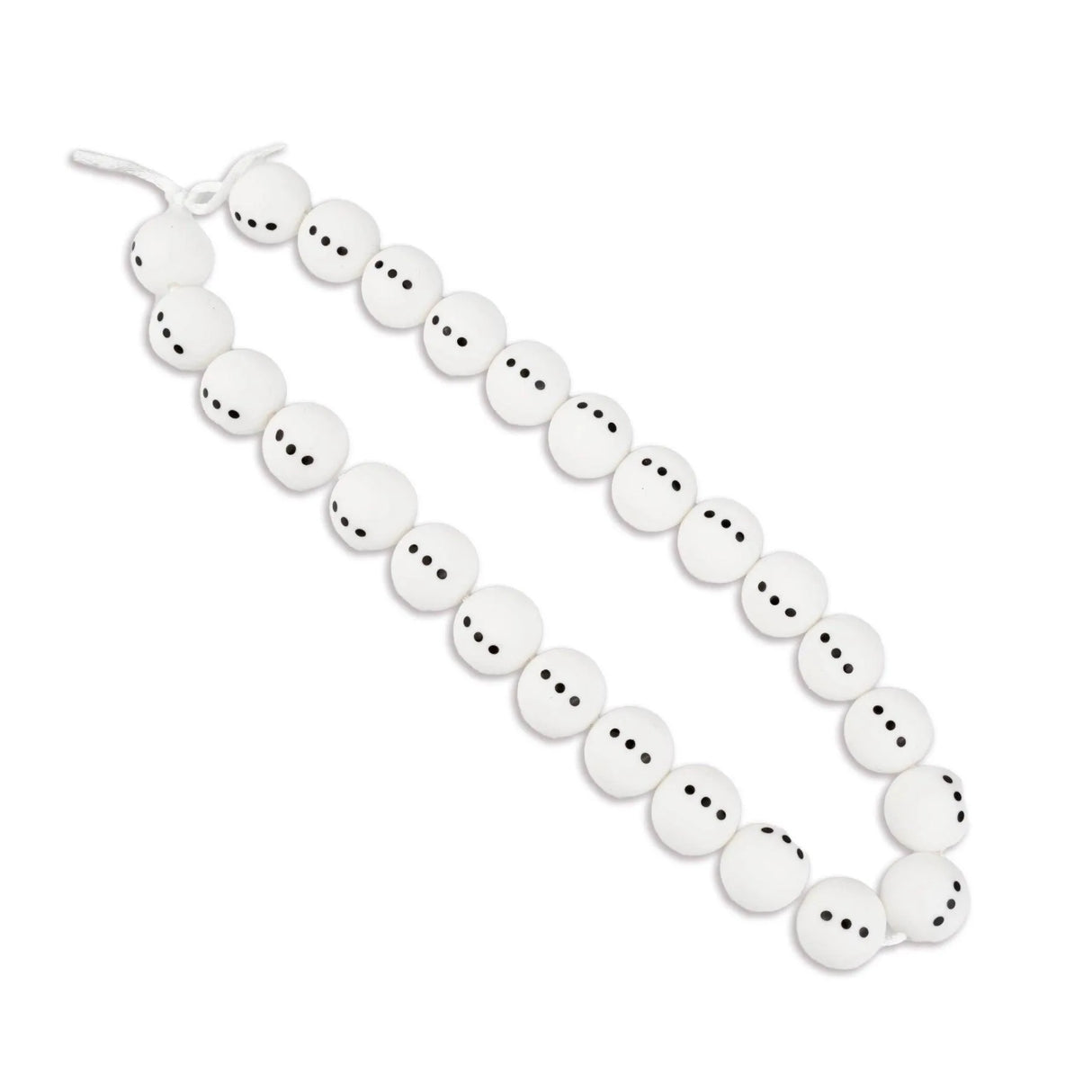 Silicone Bead Round - Snowman (5 Beads - 15mm)