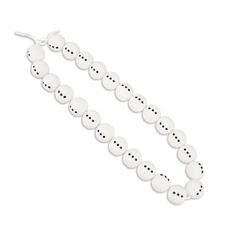 Silicone Bead Round - Snowman (5 Beads - 15mm)