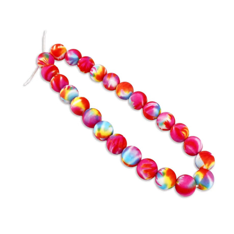 Silicone Bead Round - Tie Dye (5 Beads - 15mm)