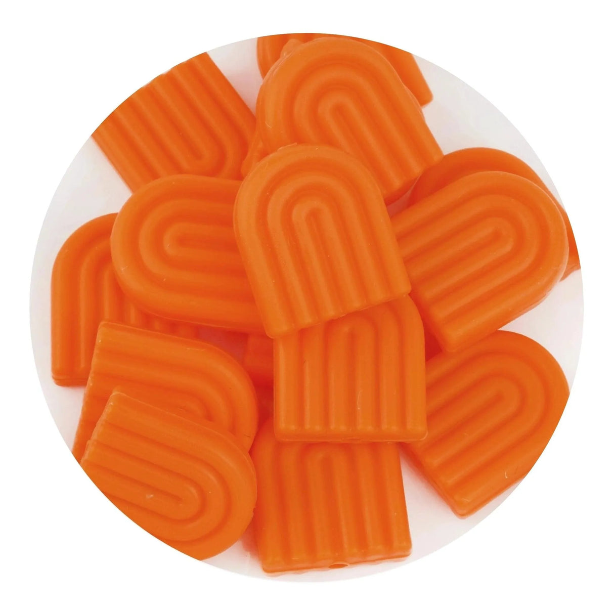 Silicone Focal Bead Arch - Orange (5 Beads)