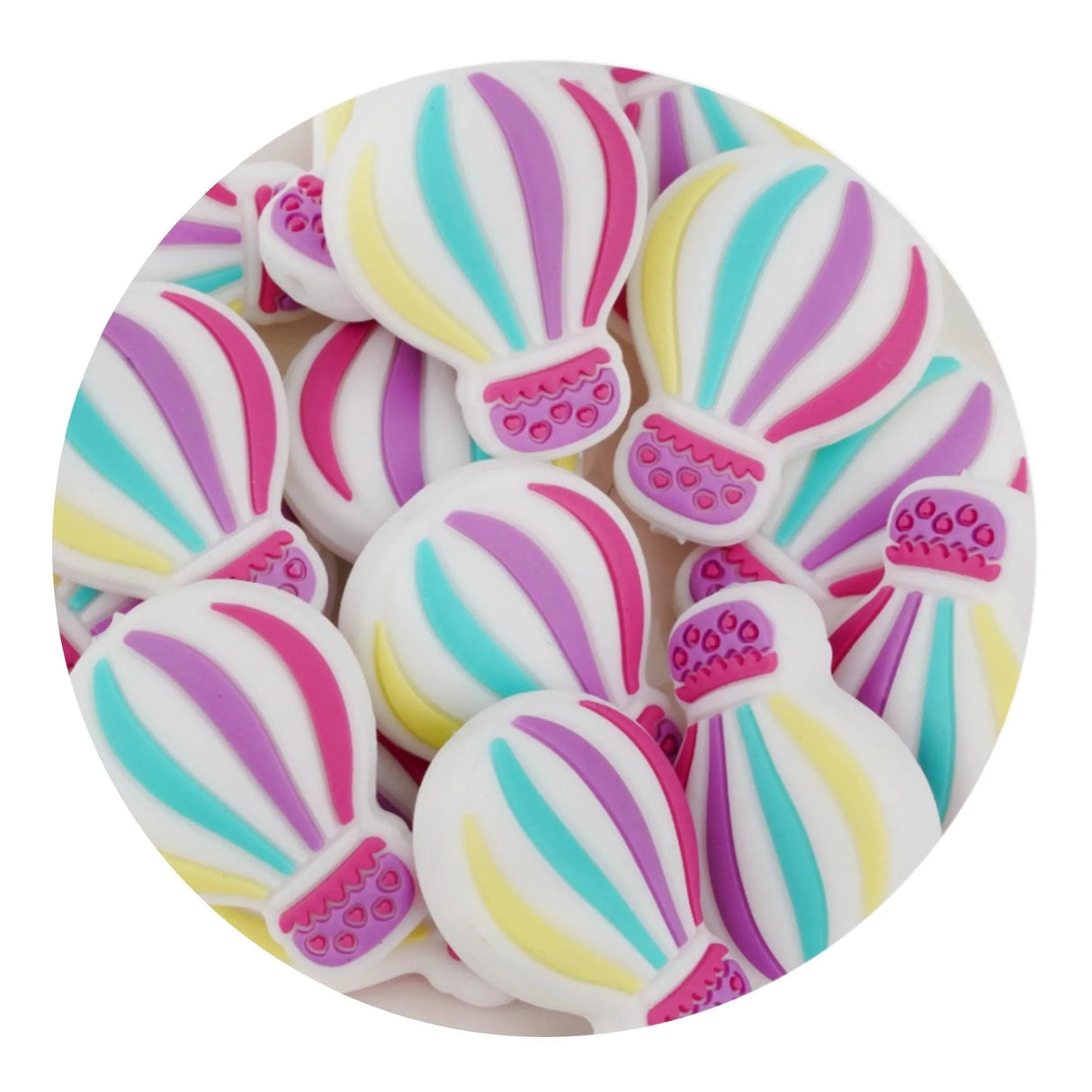 Silicone Focal Bead Balloon - Fuchsia (5 Beads)