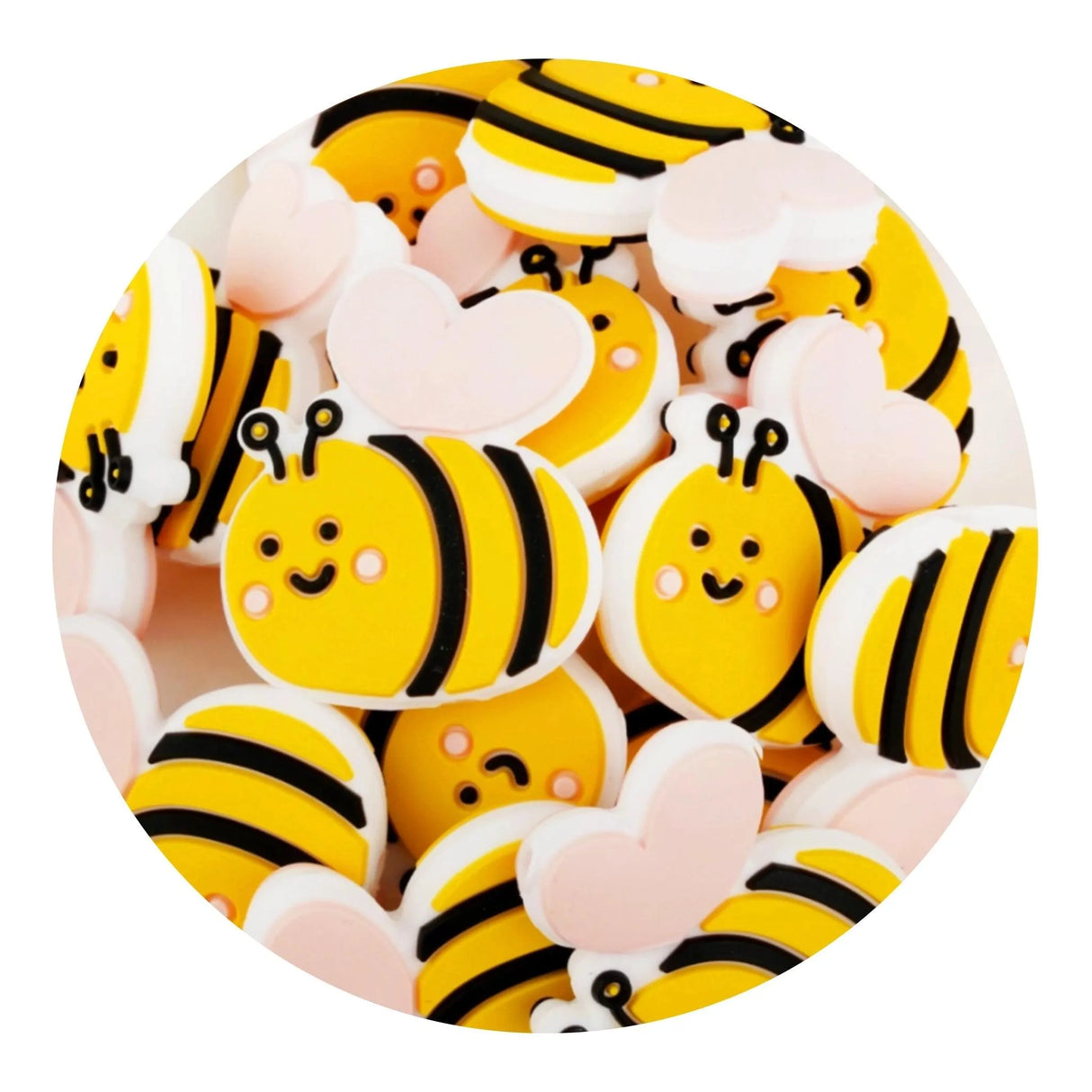 Silicone Focal Bead Bee - Yellow (5 Beads)