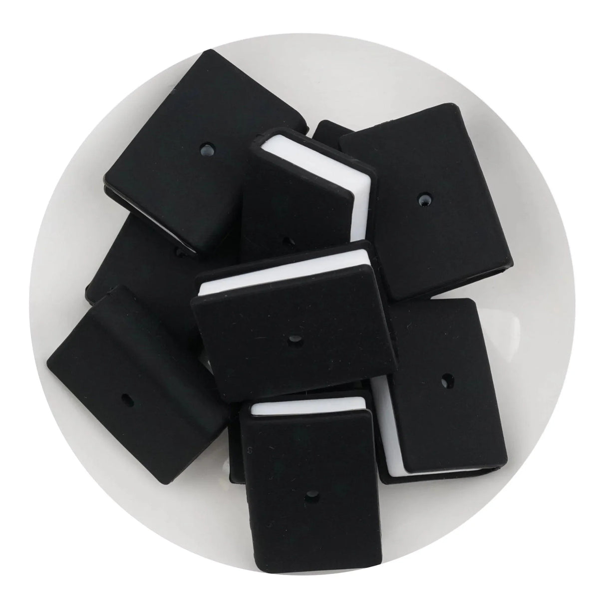 Silicone Focal Bead Book - Black (5 Beads)