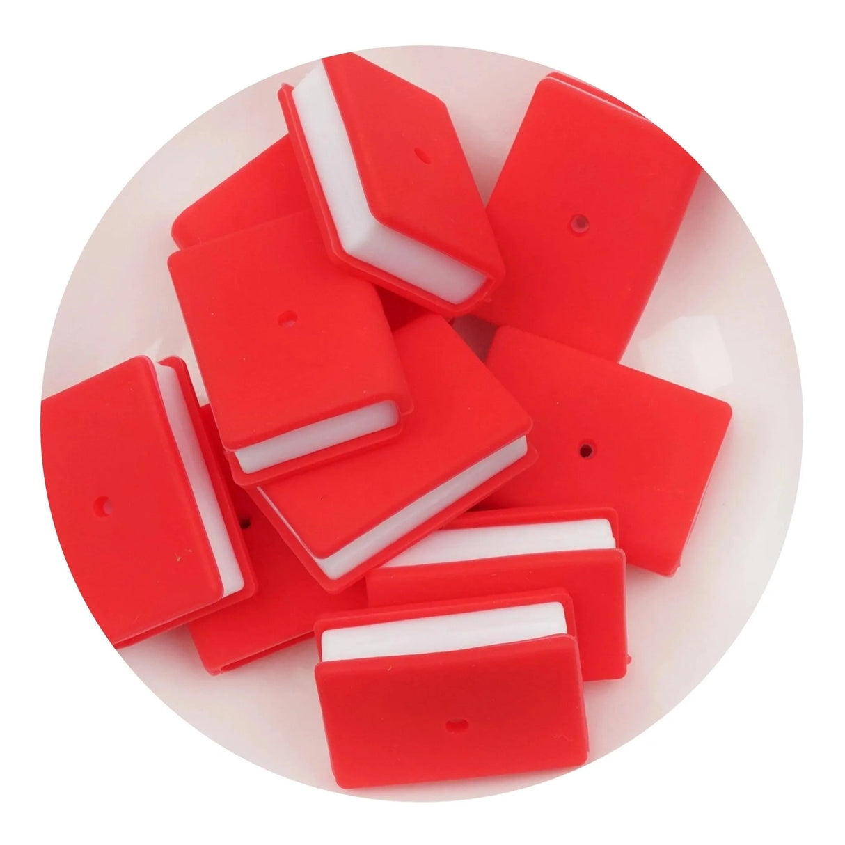 Silicone Focal Bead Book - Red (5 Beads)