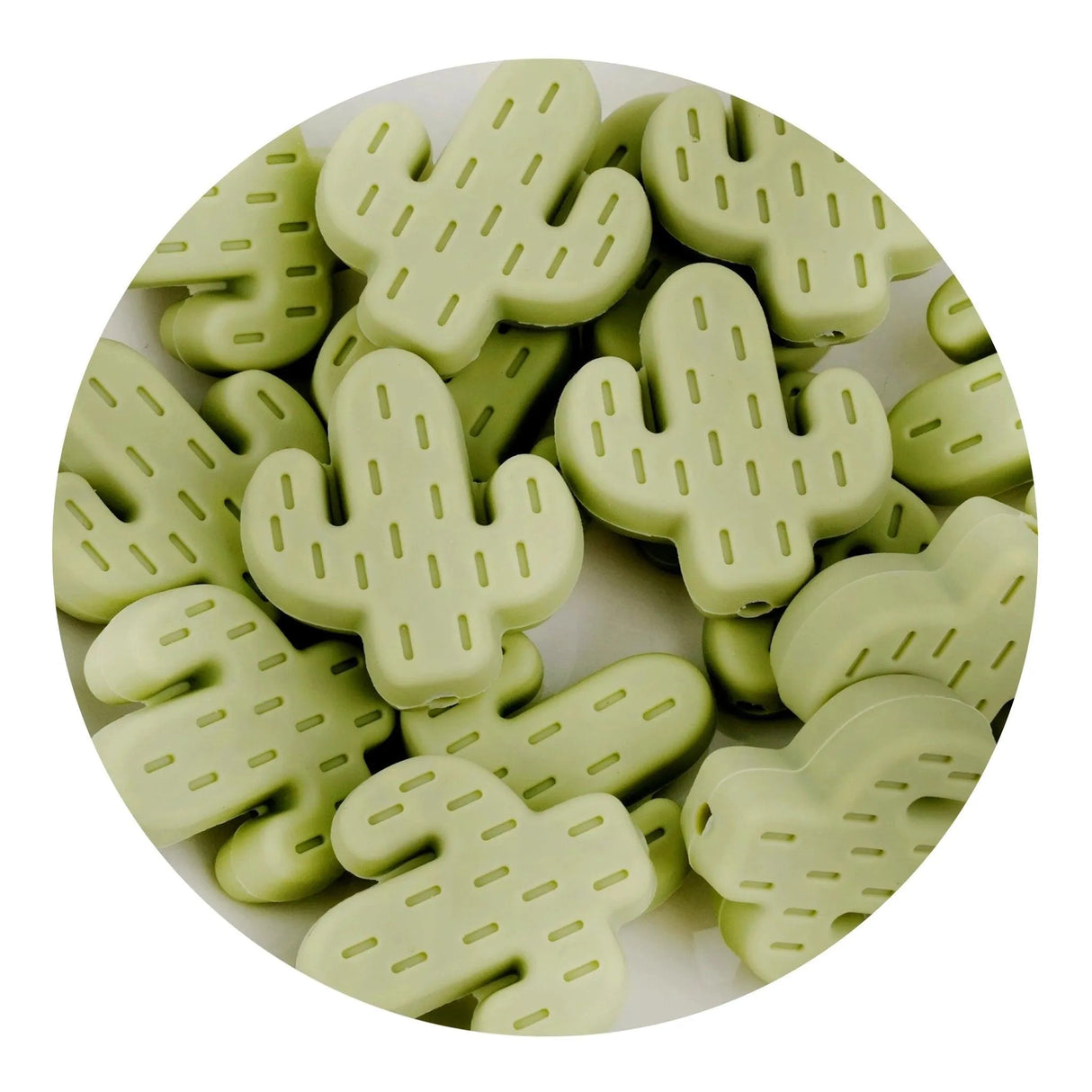 Silicone Focal Bead Cactus - Lint (5 Beads)
