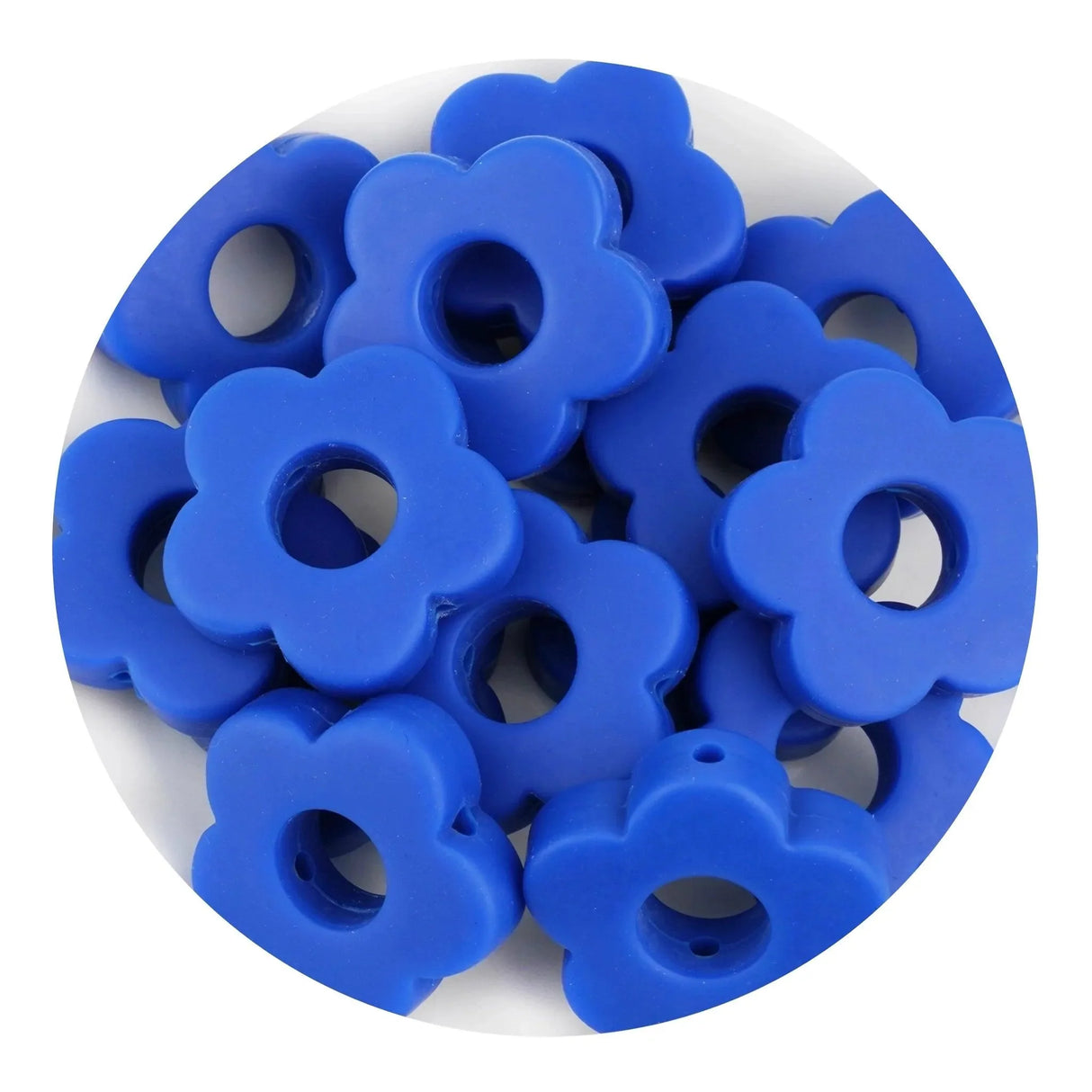 Silicone Focal Bead Flower - Navy (5 Beads)