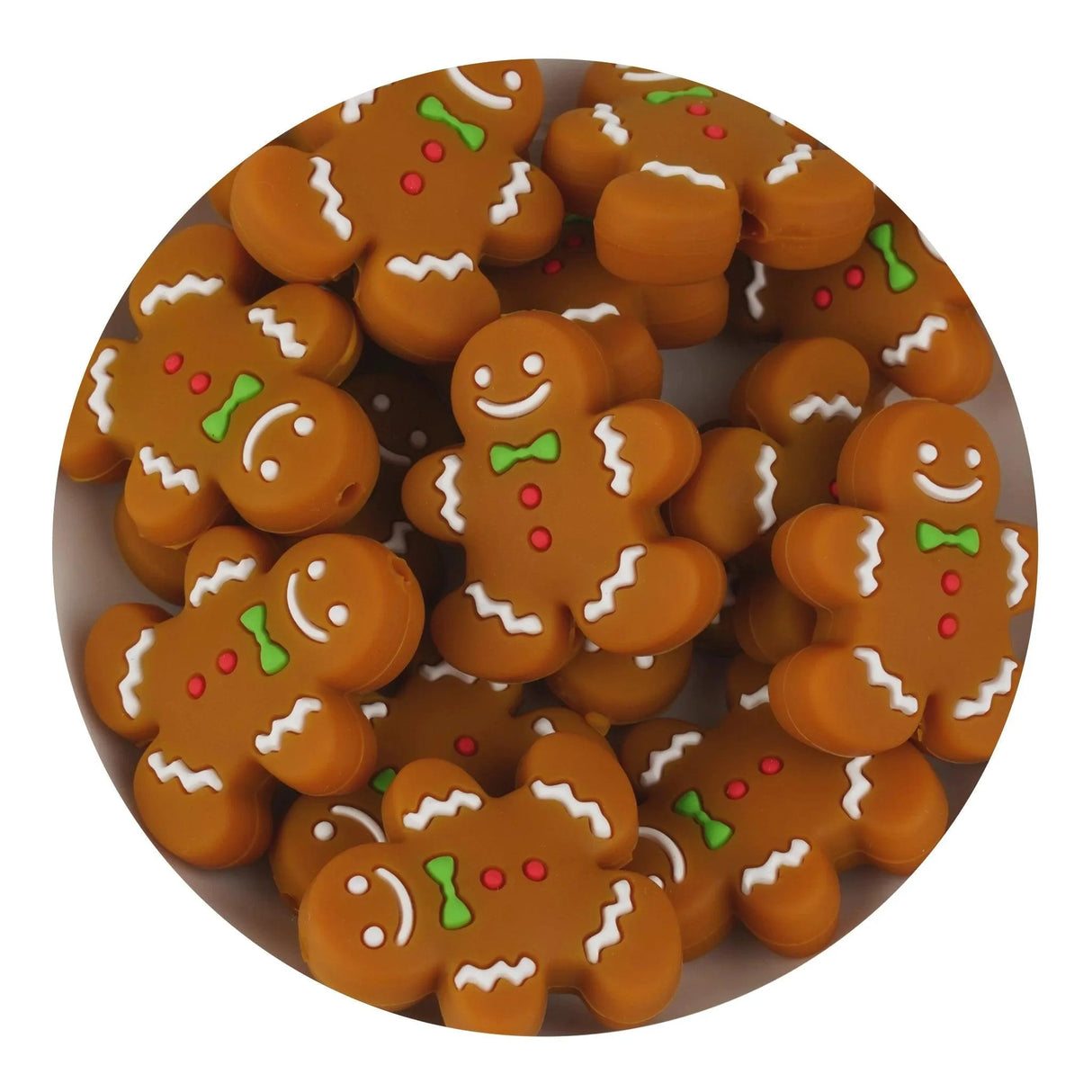 Silicone Focal Bead Gingerbread - Brown (5 Beads)