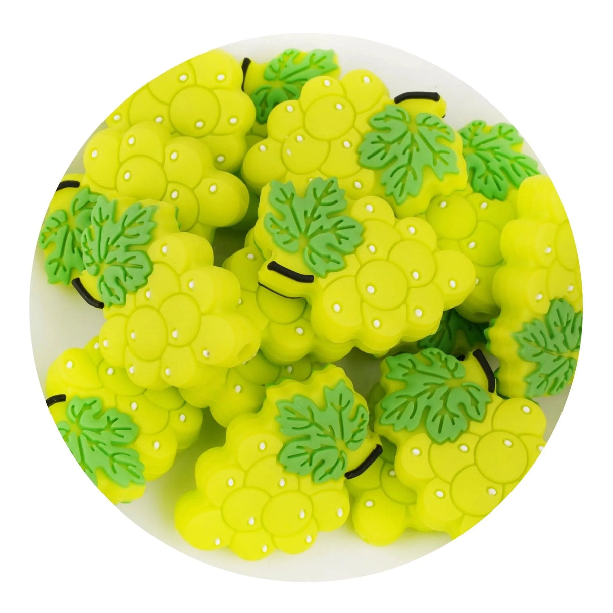 Silicone Focal Bead Grape - Green (5 Beads)