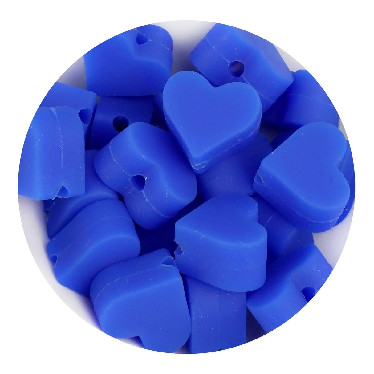 Silicone Focal Bead Heart - Navy (5 Beads)