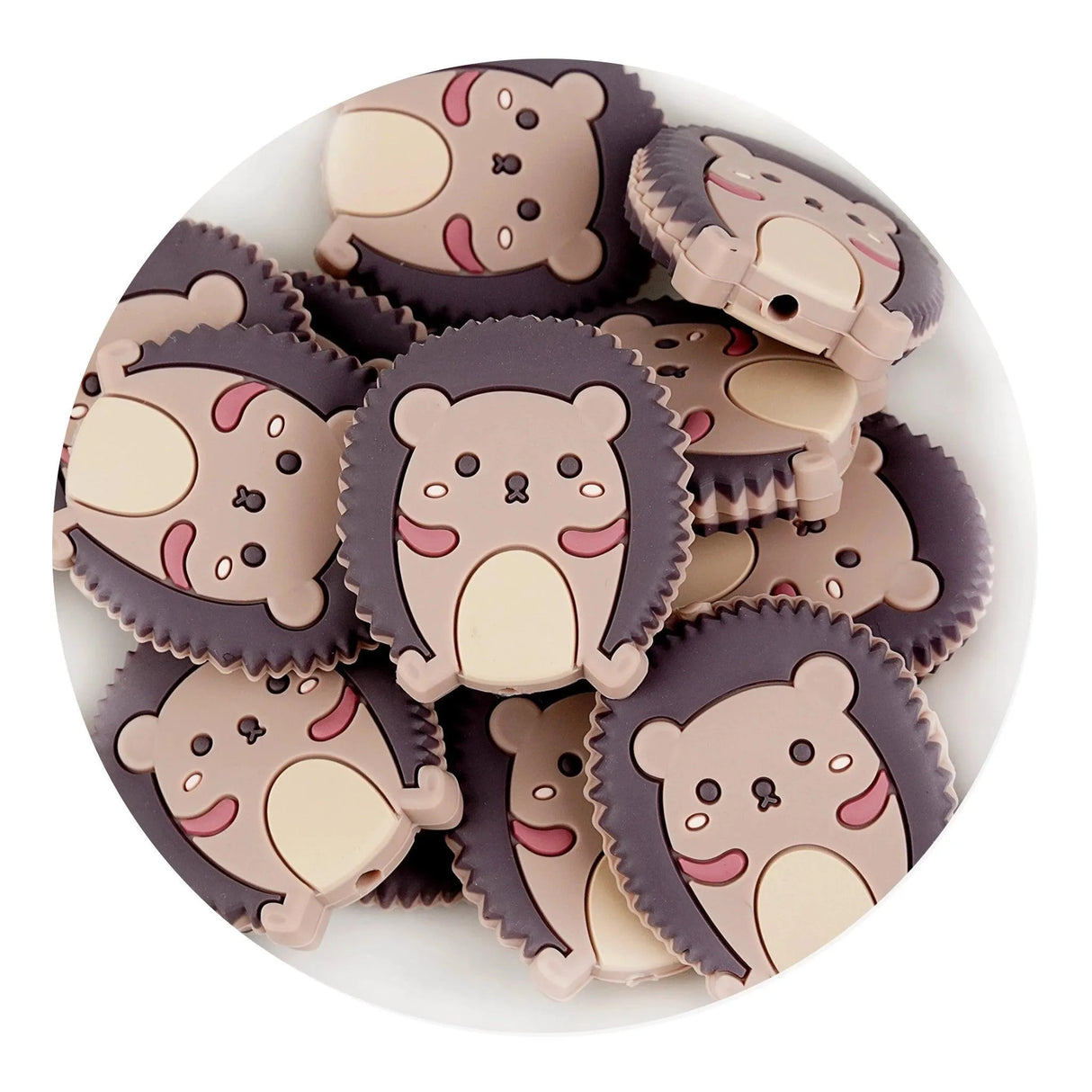 Silicone Focal Bead Hedgehog - Tan (5 Beads)