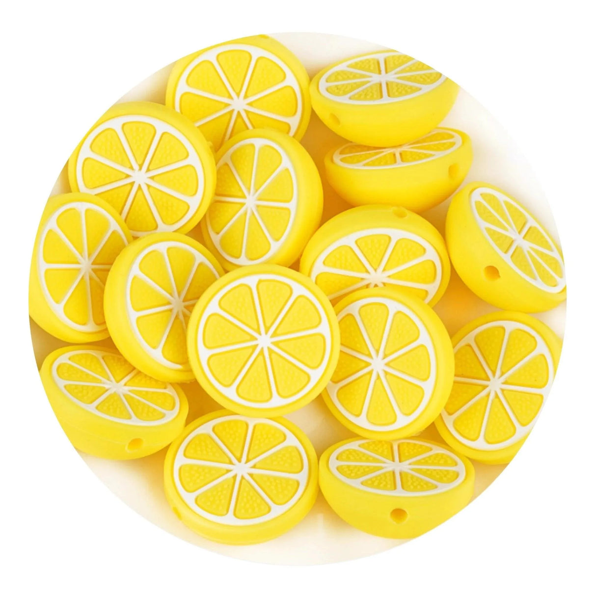 Silicone Focal Bead Lemon - Yellow (5 Beads)