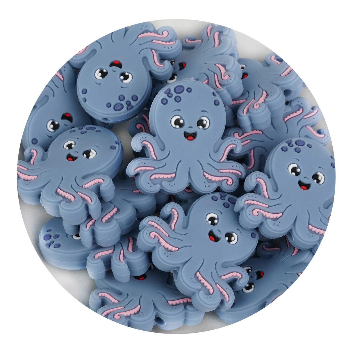 Silicone Focal Bead Octopus - Gray (5 Beads)