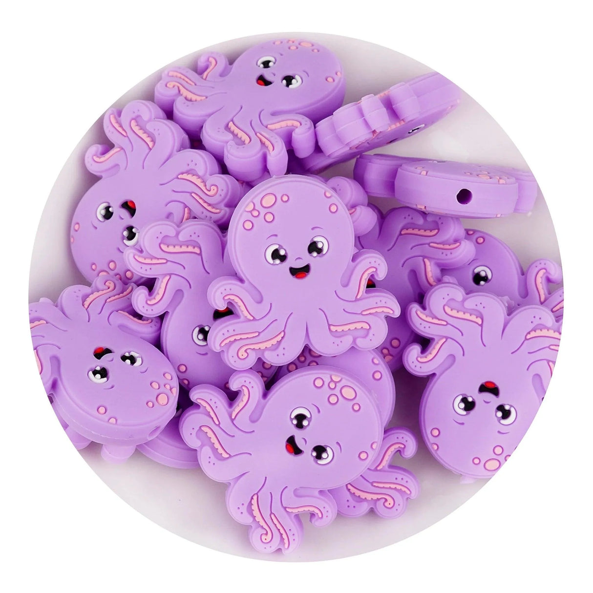 Silicone Focal Bead Octopus - Purple (5 Beads)