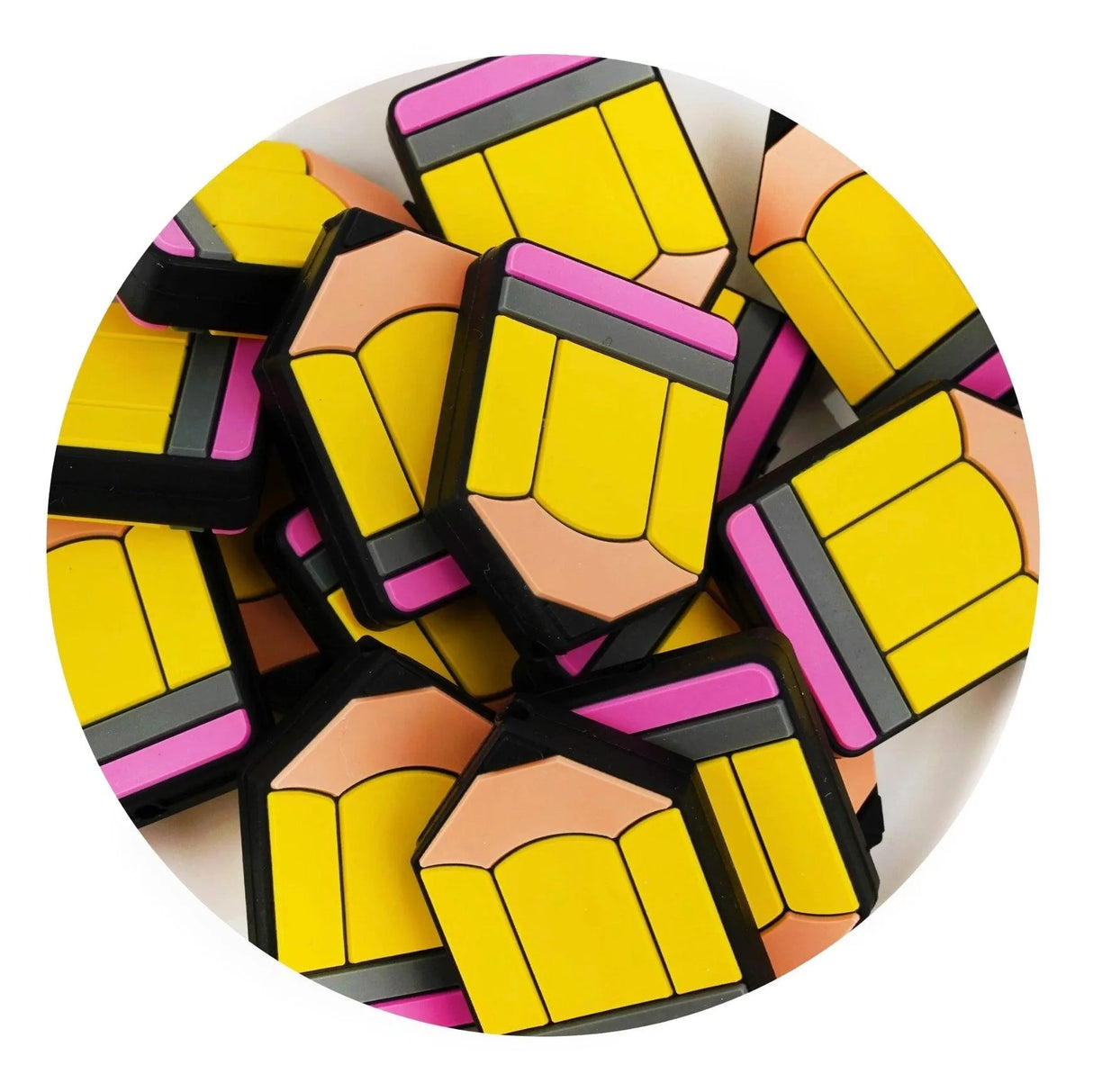 Silicone Focal Bead Pencil - Yellow (5 Beads)