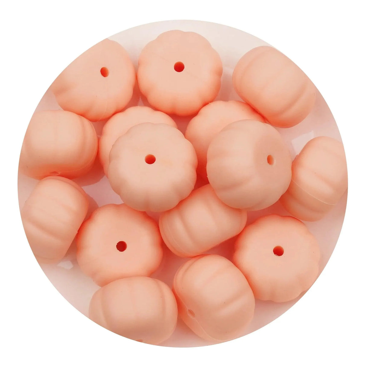 Silicone Focal Bead Pumpkin - Light Pink (5 Beads)