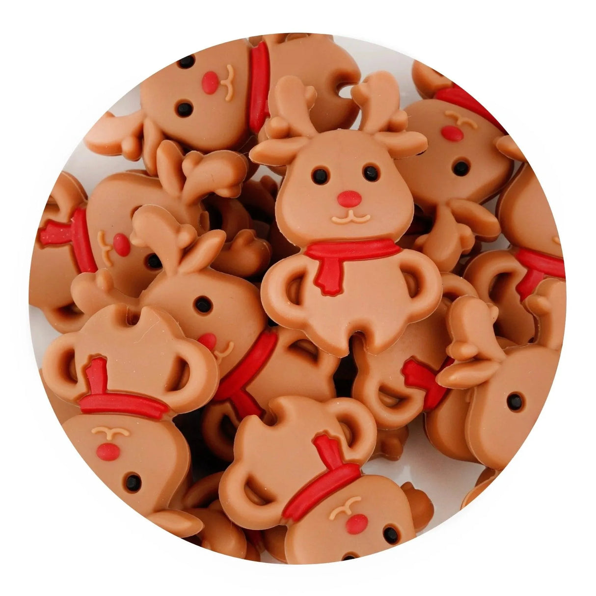 Silicone Focal Bead Reindeer (5 Beads)