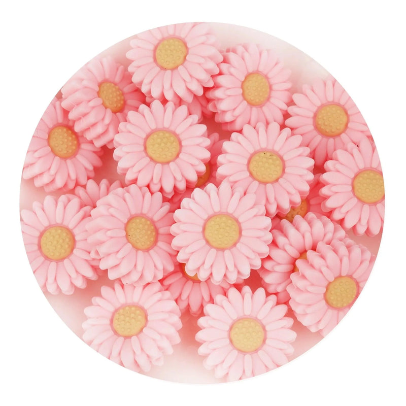 Silicone Focal Bead Sunflower - Candy Pink (5 Beads)