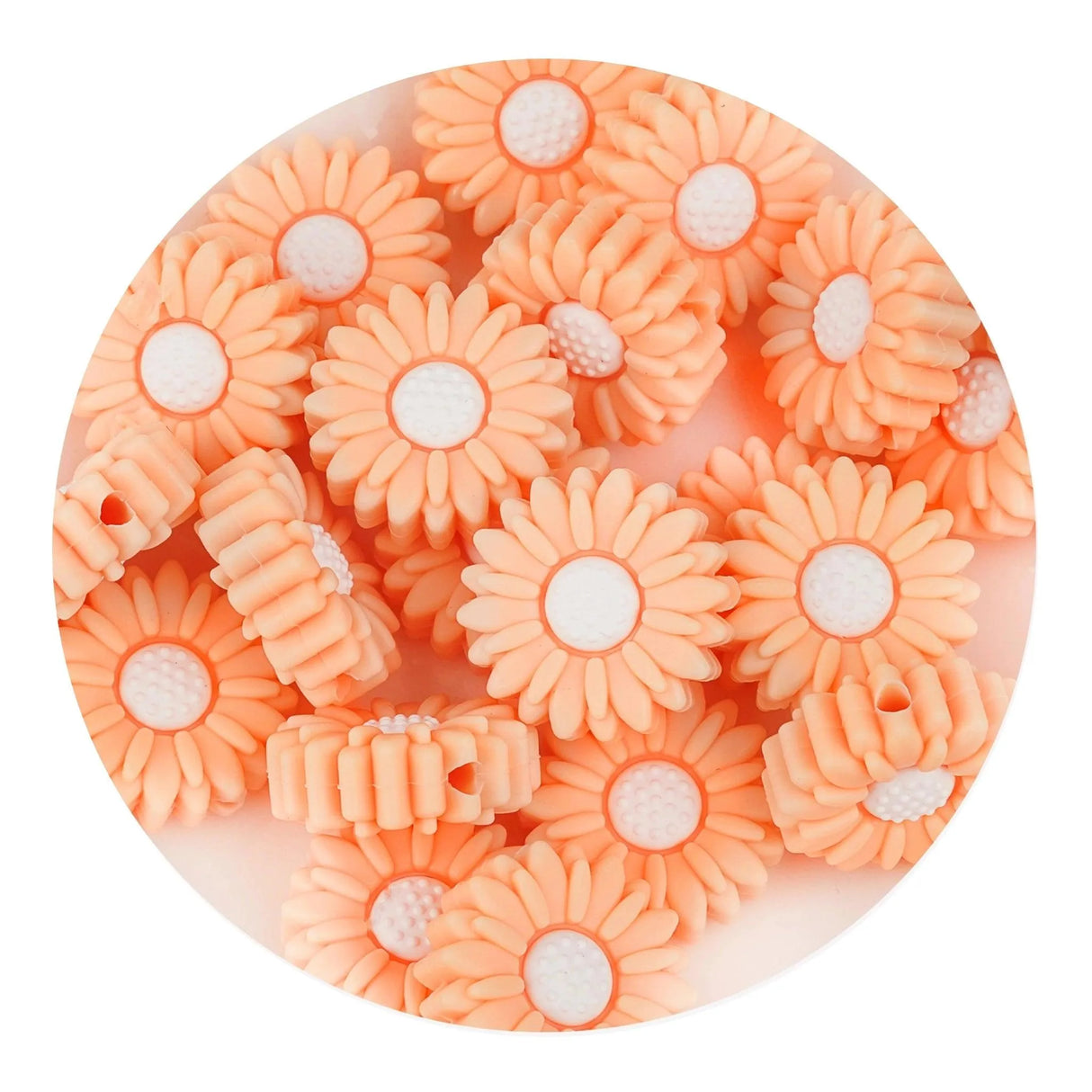 Silicone Focal Bead Sunflower - Peach (5 Beads)