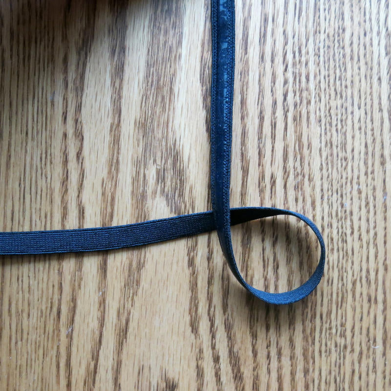 Silicone Backed Elastic Black 3/8"