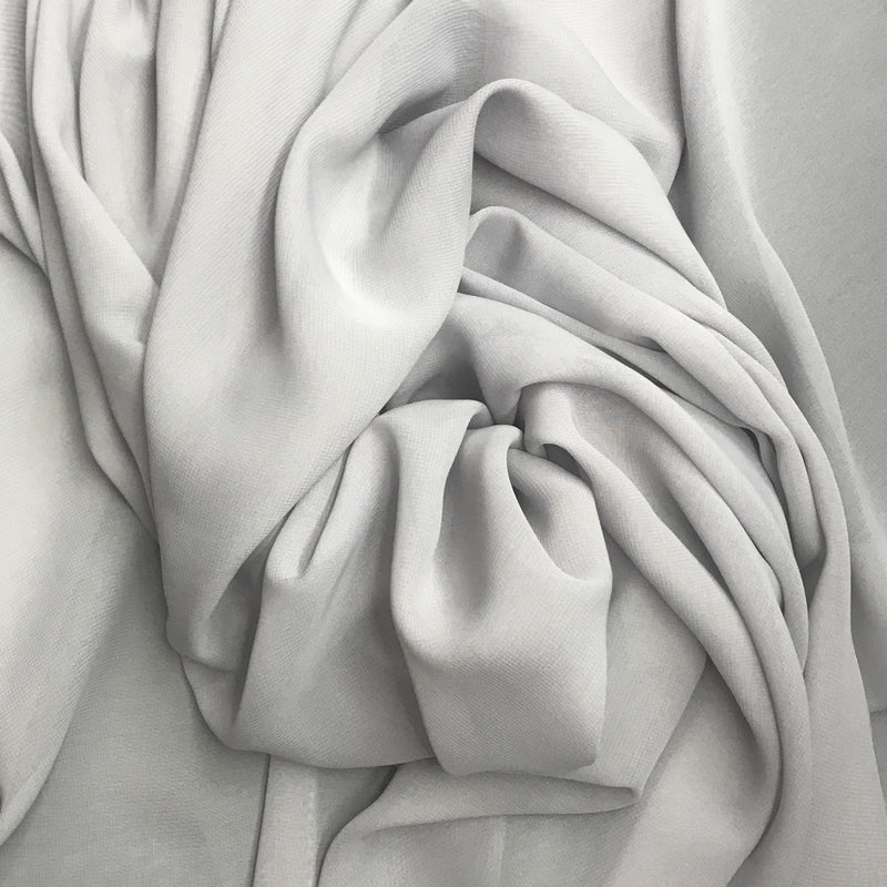 Silver Chiffon Polyester Fabric - Silver, Sheer, 59"-60" Width (1 Yard)