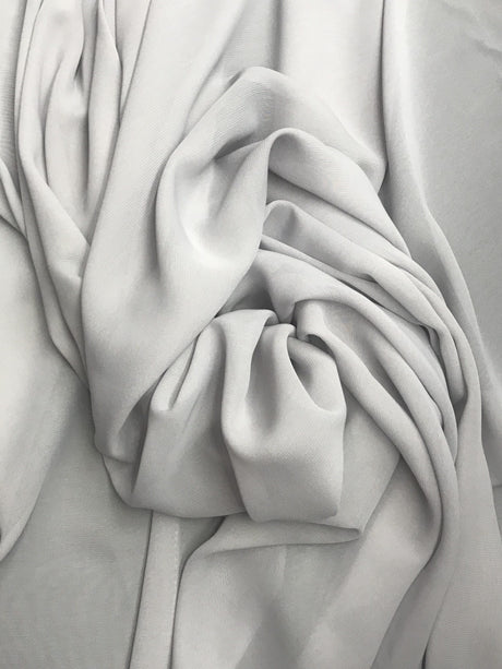 Silver Chiffon Polyester Fabric - Silver, Sheer, 59"-60" Width (1 Yard)