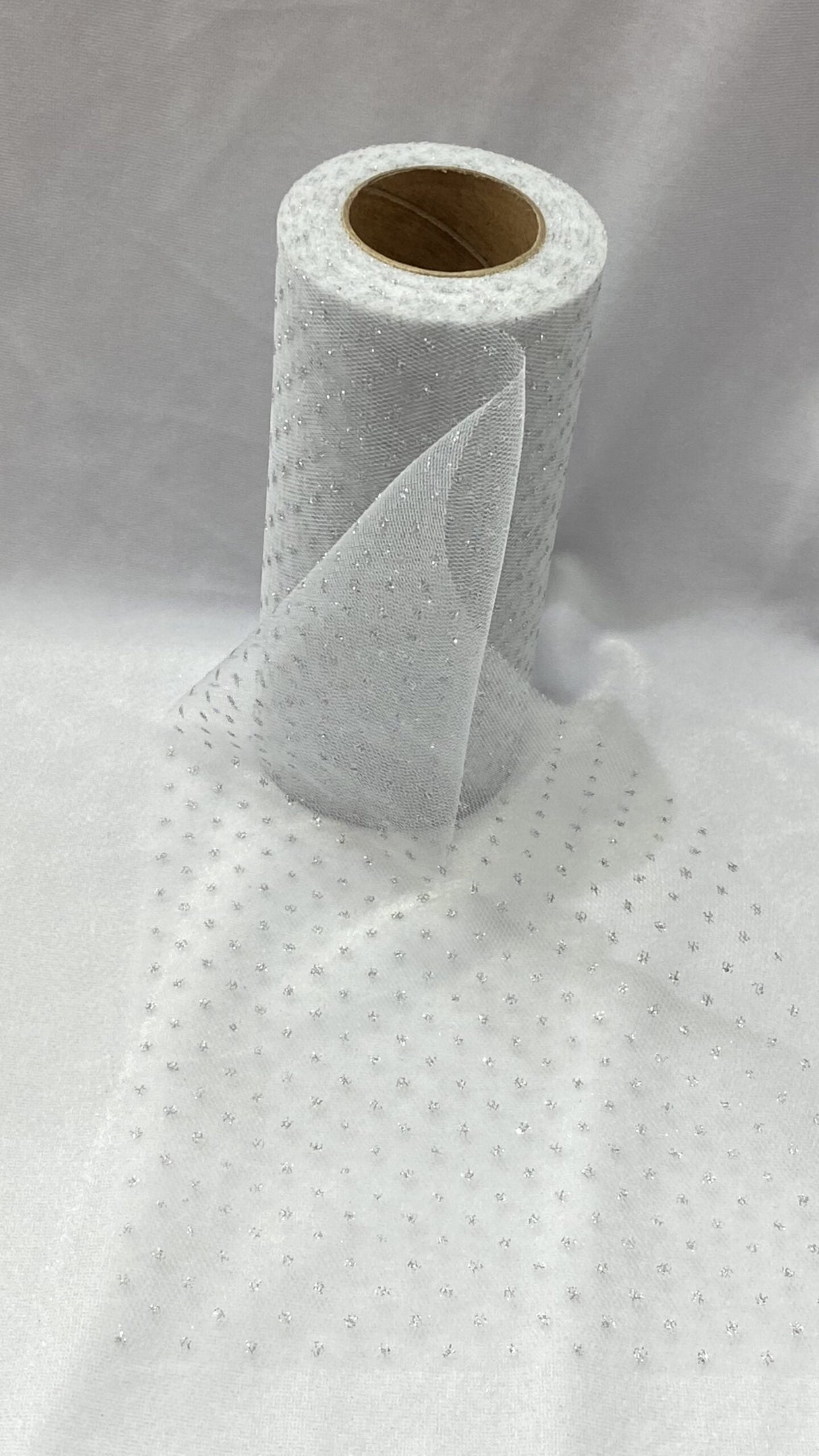 25 Yard Silver or Gold Sparkling Glitter Tulle Ribbon Roll for Wedding Party Decoration 6 inch Width