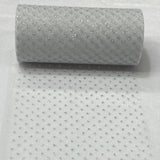 Sparkling Tulle Ribbon Roll Polyester Fabric - Gold/Silver Glitter, 6" Width, 10 Yards