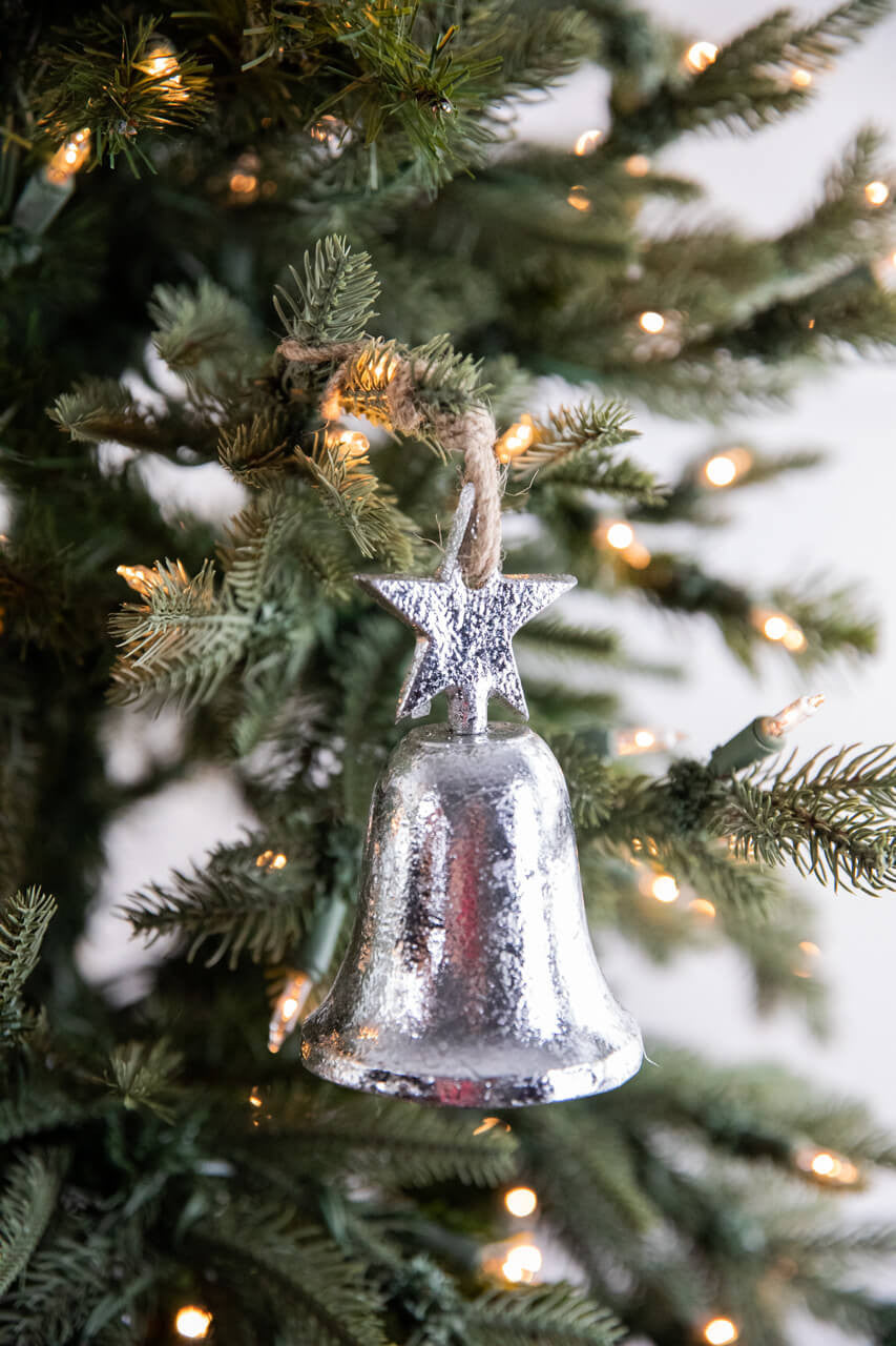 5 Inch Silver Bell Ornament