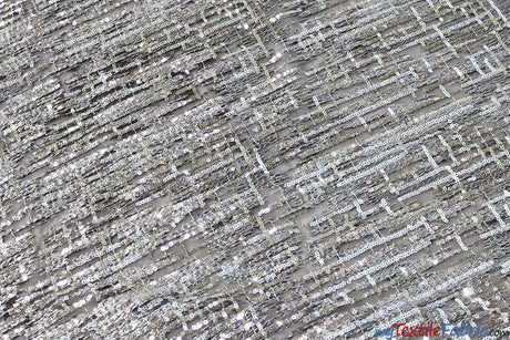Everleigh Embroidery Polyester Lace Fabric - Sequins Hatch Cross, Multiple Colors, 52" Width (1 Yard)