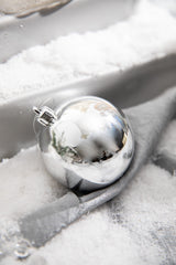 3 Inch Silver Shiny Ball Ornament – Box of 6