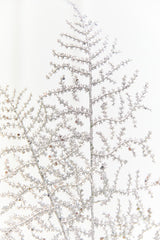 35" Silver Glitter Fern Spray