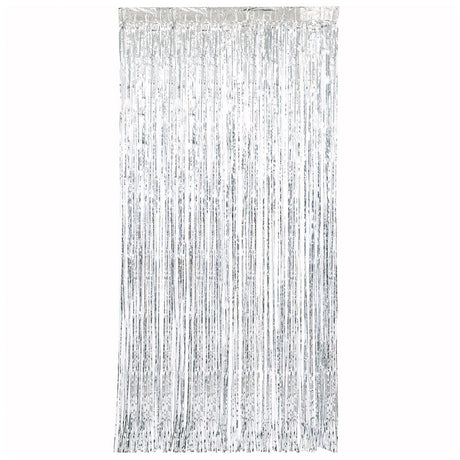 Silver Fringe Door Curtain