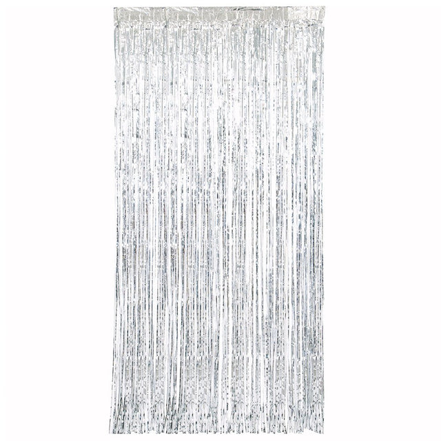 Silver Fringe Door Curtain