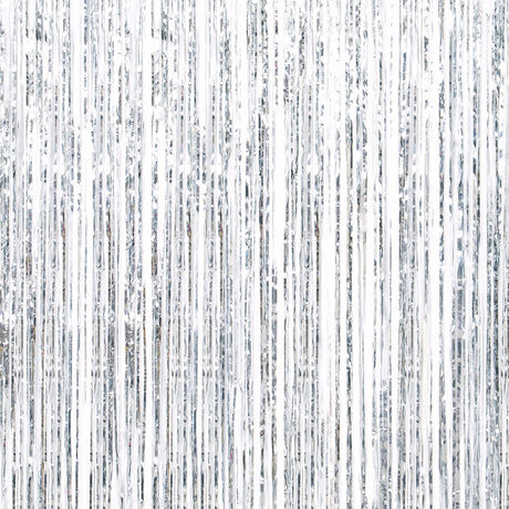 Silver Fringe Door Curtain