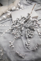 18” Silver Glitter Dew Berry Spray