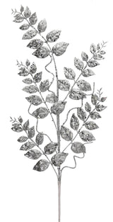 35” Glitter/Mica Later Fern Spray Silver