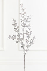 30" Silver Glitter Eucalyptus Spray