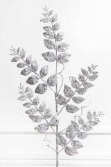 35” Glitter/Mica Later Fern Spray Silver