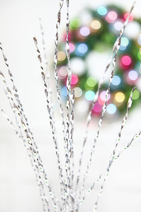 32" Silver Twisted Grass Spray