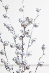 30” Silver Pomegranate Glitter Spray