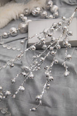 30" Silver Pomegranate Glitter Spray Decor