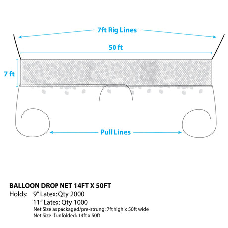 Balloon Drop Net Pre-Strung 50ft x 7ft