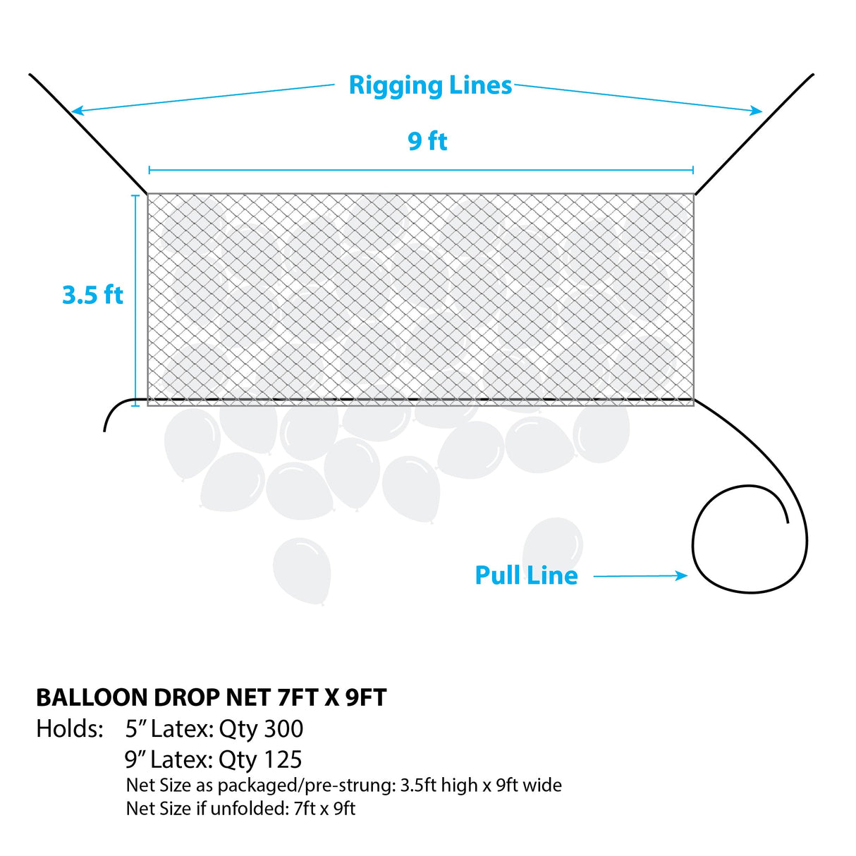 Balloon Drop Net Pre-Strung 9ft x 3.5ft