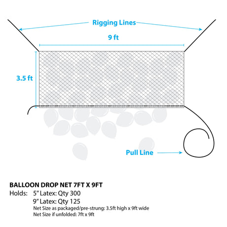 Balloon Drop Net Pre-Strung 9ft x 3.5ft
