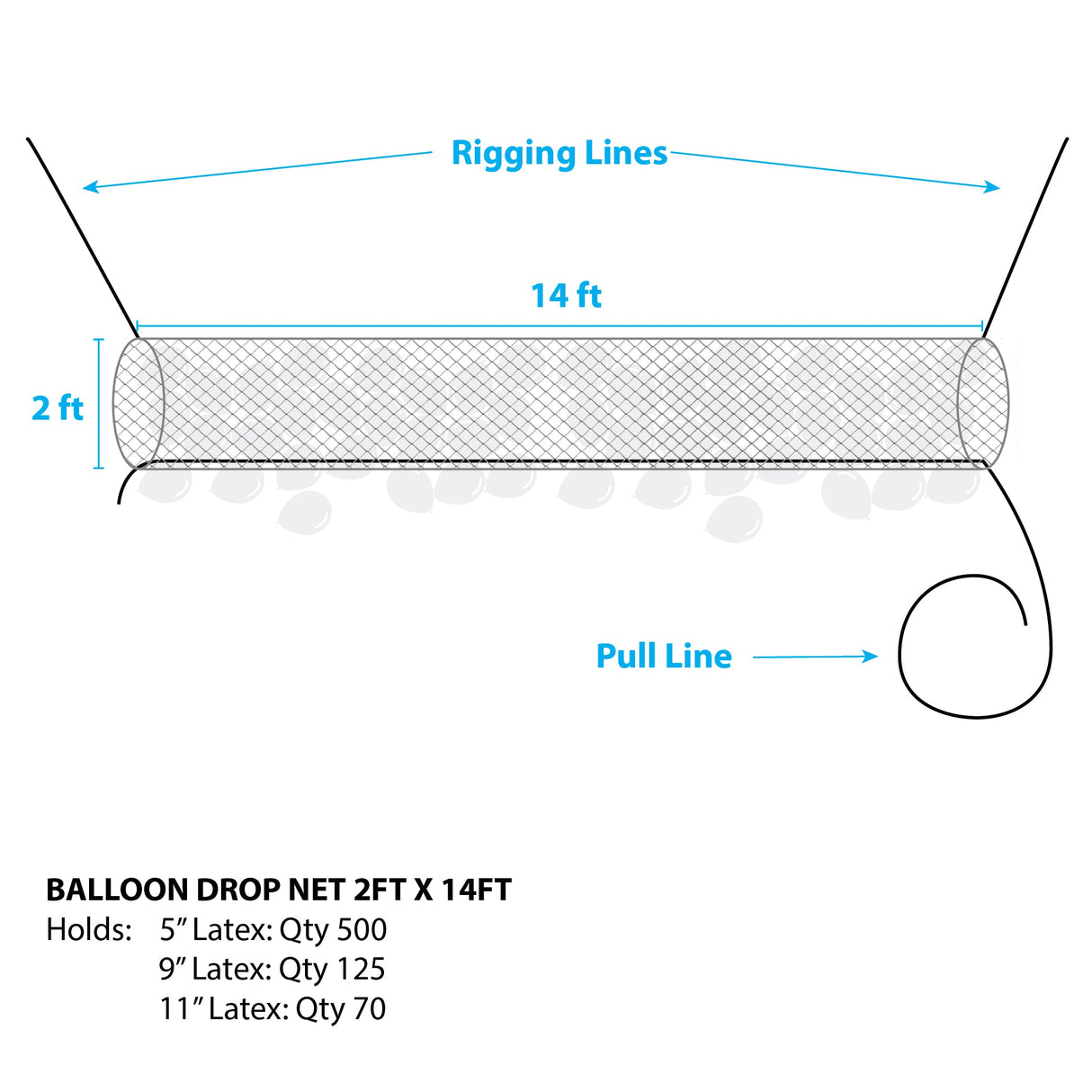 Balloon Drop Net 14ft x 2ft