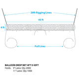 Balloon Drop Net 45ft x 4.5ft